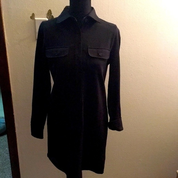 Ralph Lauren women’s black long sleeve painter dress midi size SP - Picture 1 of 9